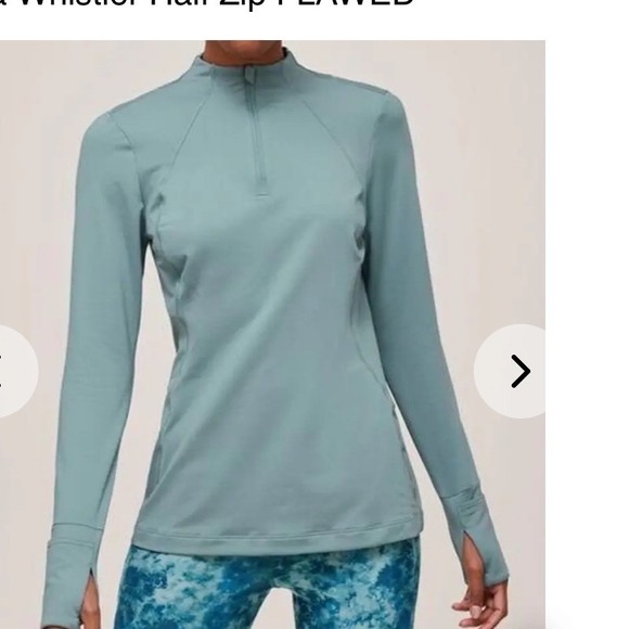 Athleta Tops - Athleta Whistler Quarter Zip Thumbhole Pullover Women's XL Green Athletic Top